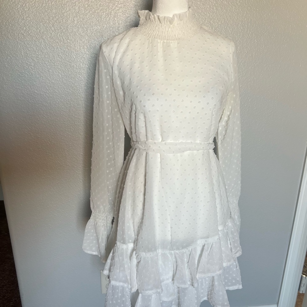 White long sleeve mini